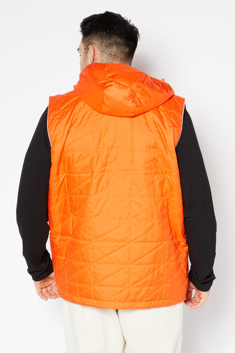 Adidas Men Sportswear Fit Outdoor Printed Vest, Orange - Image 3
