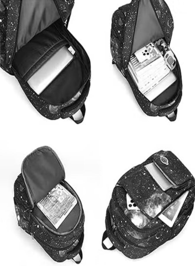 KLNAMAEAAN Three-Piece Trolley School Bag, Lunch Bbox Bag, Pencil Case, Large-Capacity Waterproof Bag - Image 4