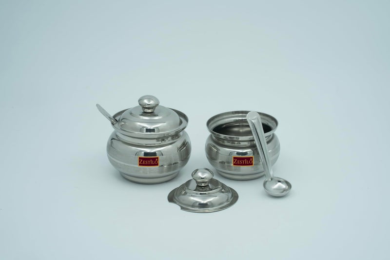 ZESTILO ZESTILO Stainless Steel Ghee Pot || Ghee Dani Butter Container Silver bottom Finish || Ghee Container for Kitchen | Multipurpose Oil Container | (Capacity of 150 ml, 200 ml) - Image 3