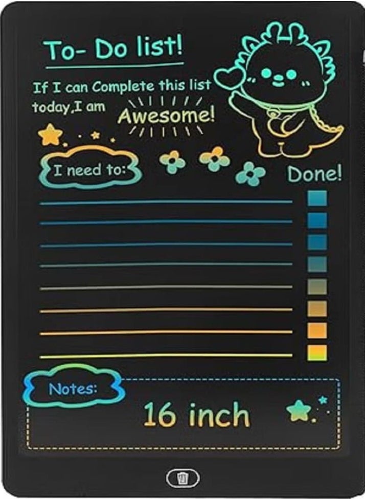 Generic 16-inch LCD writing tablet for kids, a colorful drawing board, reusable and erasable electronic drawing tablet, designed for young children - Black.  - Image 5