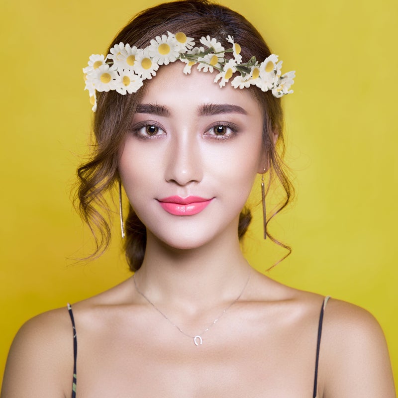 1 Set Daisy Hair Wreath Wristband: Artificial Floral For Women Wedding Party Festival And Photo Props - Natural And Elegant Design - Image 2