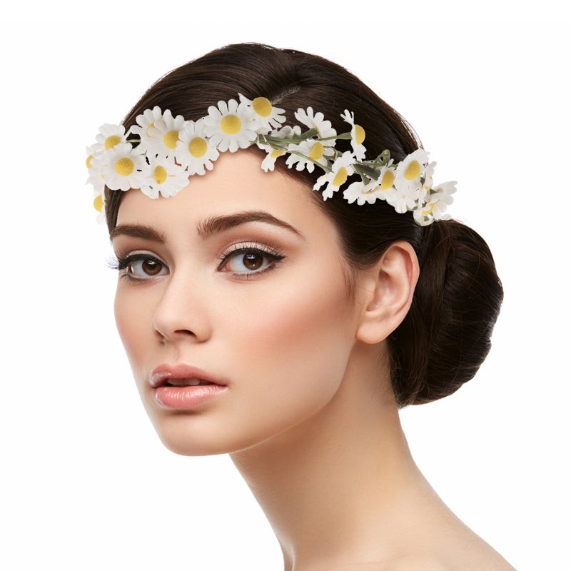 1 Set Daisy Hair Wreath Wristband: Artificial Floral For Women Wedding Party Festival And Photo Props - Natural And Elegant Design - Image 4