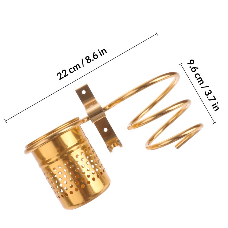 Wall Mounted Hair Dryer Holder, Durable Aluminum Storage Rack for Bathroom Organization - Image 2