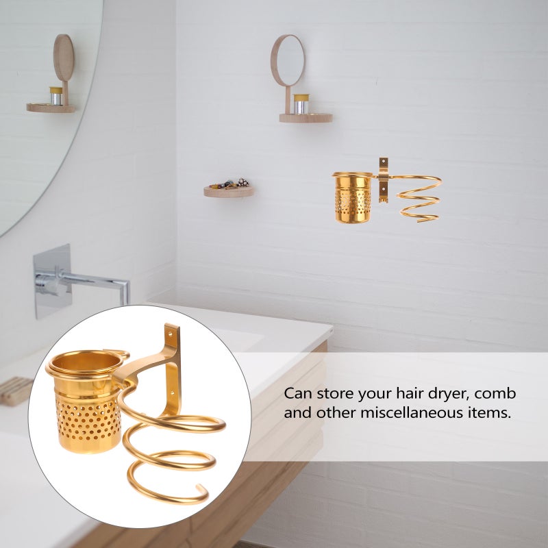 Wall Mounted Hair Dryer Holder, Durable Aluminum Storage Rack for Bathroom Organization - Image 3