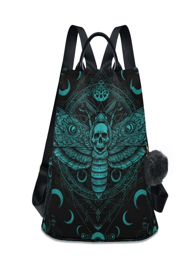 ZOEO Anti Theft Backpack Butterfly Skull Blue Boho Mandala Women Large Fashion Travel Shoulder Bag Purse Rucksack Lightweight - Image 1