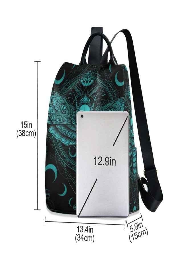 ZOEO Anti Theft Backpack Butterfly Skull Blue Boho Mandala Women Large Fashion Travel Shoulder Bag Purse Rucksack Lightweight - Image 3