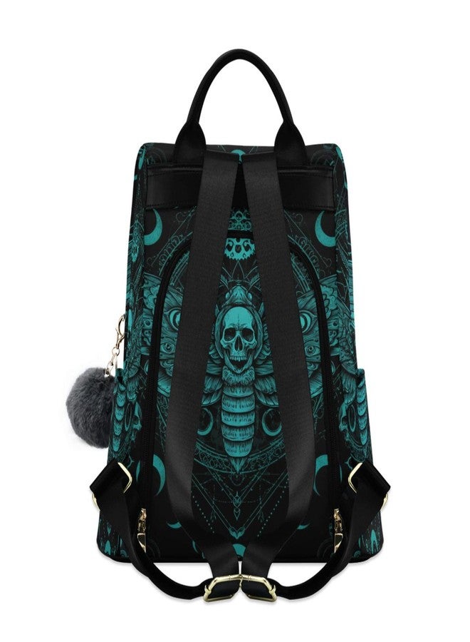 ZOEO Anti Theft Backpack Butterfly Skull Blue Boho Mandala Women Large Fashion Travel Shoulder Bag Purse Rucksack Lightweight - Image 2