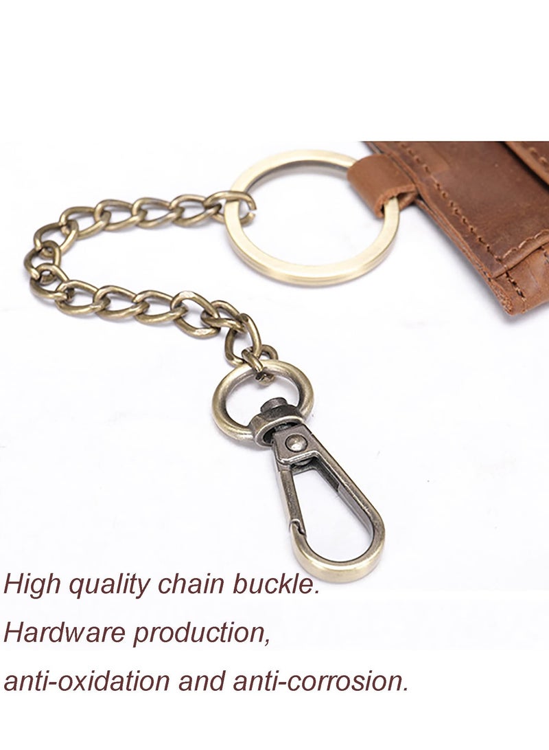 SOLARAE Men's Leather Wallet with AirTag Holder, Slim Minimalist Front Pocket Wallet for AirTag RFID Blocking Wallet Antique Brown, MINI, Classic - Image 5