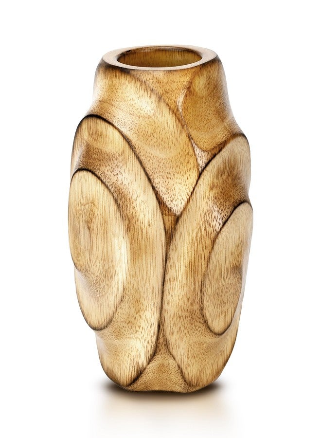 AeraVida Mesmerizing Brown Hand Carved Etched Spiral Mango Tree Wood Dry Vase | Home Decor Vases | Carved Wooden Vase | Decorative Vases for Home Décor - Image 2