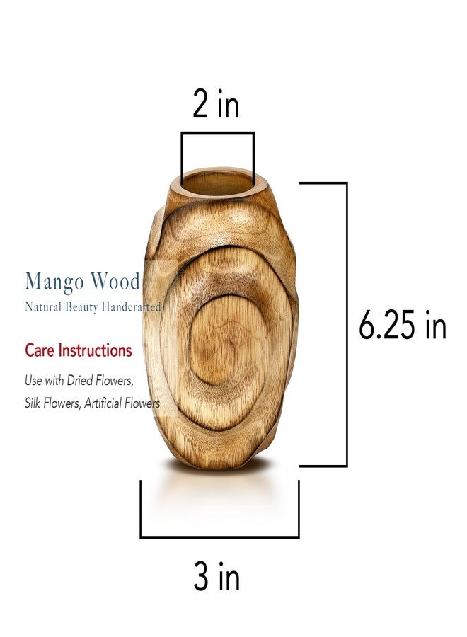 AeraVida Mesmerizing Brown Hand Carved Etched Spiral Mango Tree Wood Dry Vase | Home Decor Vases | Carved Wooden Vase | Decorative Vases for Home Décor - Image 5