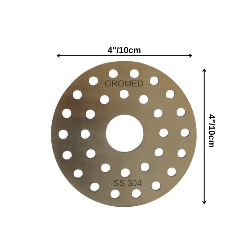 Gromed Round Floor Drainer/Drain Floor Trap Jaali for Terrace, Porch, Bathrooms with Drain Pipe Hole - SS304 Rust Proof Heavy Duty, 1.2mm/18G Thicks, Pack of 2 - Image 3