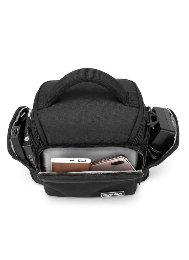 Generic Cwatcun Hong Kong SLR Camera Bag Shoulder Digital Camera Bag Outdoor Nylon Fashion Photography Backpack-Color:Cn+d11+1.0 Large Black (1 Machine 2 Mirrors + 1 Pack Of 2 + Thickened Partitions + Lifetime Warranty)  - Image 4