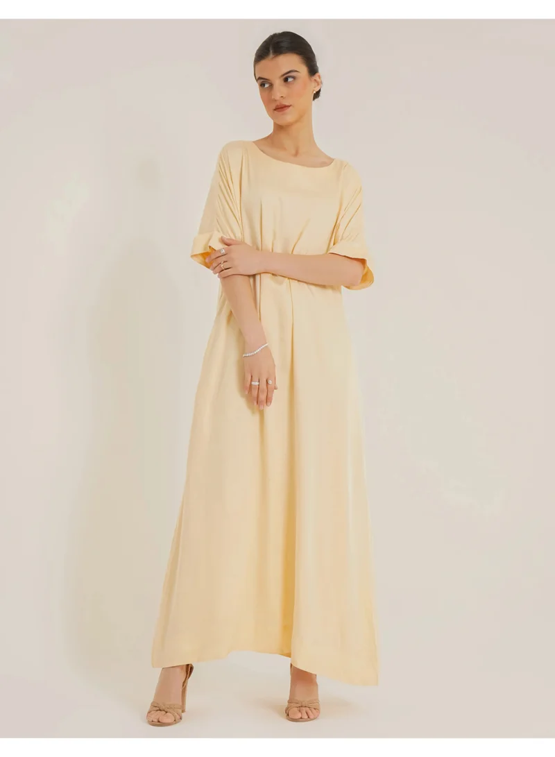 Noor Laila Butter Dress – Softness in a Warm Neutral Tone made with TENCEL™