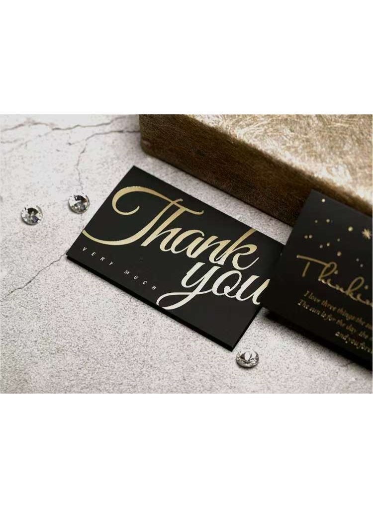 Thank-you card, a gift card that combines black and gold elements, has a unique design, and comes with a blessing message. It also includes a blank notepad card, as well as a paper-based envelope and sealing sticker (size: 13.5 x 9 cm / 5.1 x 3.54 inches). - Image 2