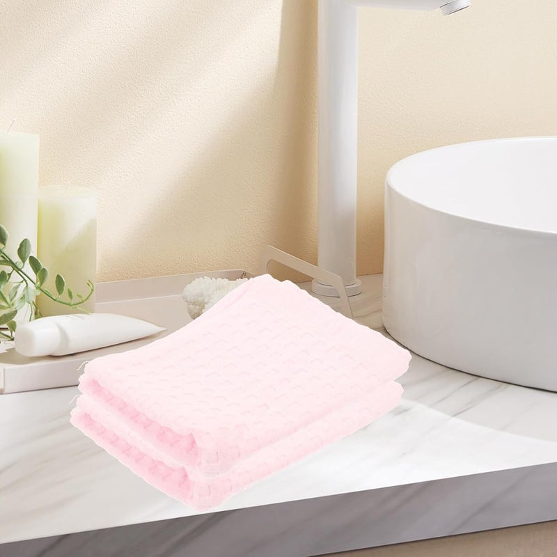DOITOOL 2pcs Washcloths Soft Cotton Waffle Weave Face Towels Water Absorbent Newborn Wash Towels for Household Bath and Facial Use - Image 5