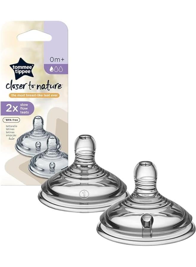 tommee tippee Natural Start Baby Bottle Teats, Slow Flow, 0+ Months, Breast-Like for a Natural Latch, Anti-colic Valve, Soft Silicone, Pack of 2 - Image 2