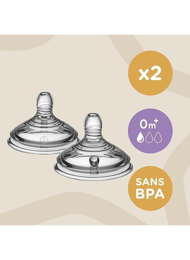 tommee tippee Natural Start Baby Bottle Teats, Slow Flow, 0+ Months, Breast-Like for a Natural Latch, Anti-colic Valve, Soft Silicone, Pack of 2 - Image 3