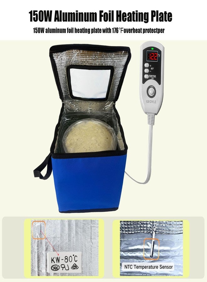 GEOYLE Folding Dough Proofing Box, Sourdough Starter with Temp Control (0-122℉) & 96H Timer, 20L Bread Proofing Box for Sourdough, Pizza, Yogurt, Seed Starting,Blue 10.6 * 10.6 * 10.6inch - Image 5
