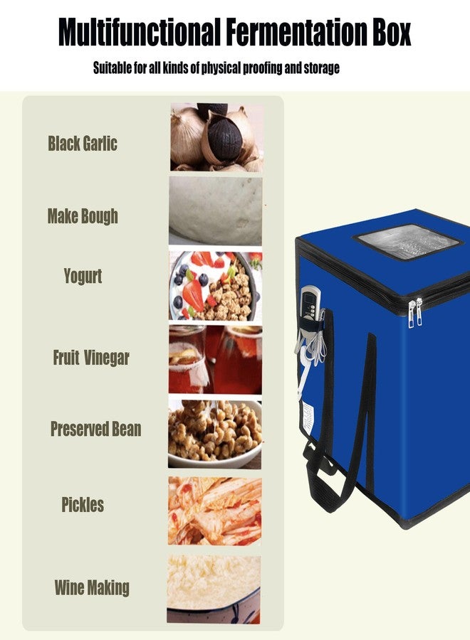 GEOYLE Folding Dough Proofing Box, Sourdough Starter with Temp Control (0-122℉) & 96H Timer, 20L Bread Proofing Box for Sourdough, Pizza, Yogurt, Seed Starting,Blue 10.6 * 10.6 * 10.6inch - Image 2