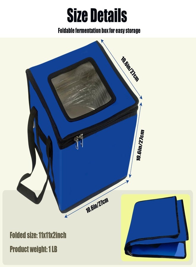 GEOYLE Folding Dough Proofing Box, Sourdough Starter with Temp Control (0-122℉) & 96H Timer, 20L Bread Proofing Box for Sourdough, Pizza, Yogurt, Seed Starting,Blue 10.6 * 10.6 * 10.6inch - Image 4