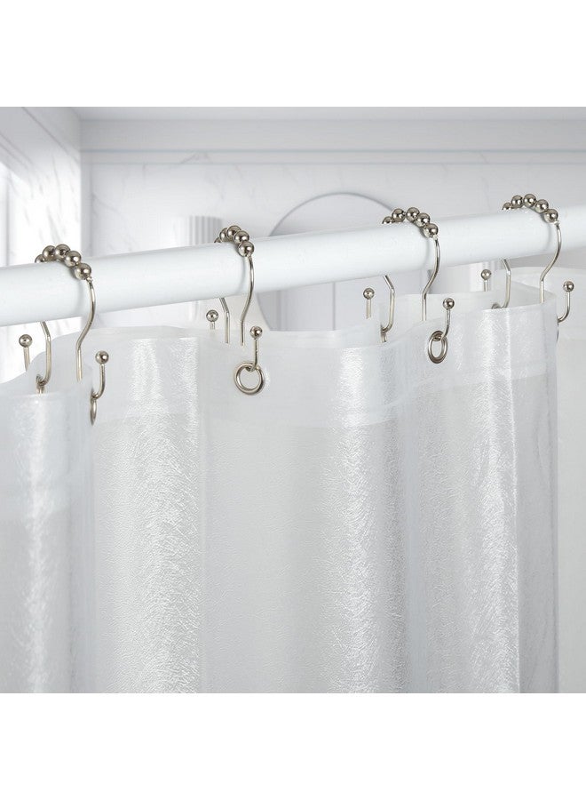 Goowin Goowin Shower Curtain Hooks, 12 Pcs Shower Curtain Rings, Stainless Steel Brush Nickel Shower Curtain Hooks Rings Rust Proof, Smooth Sliding Anti-Drop Double Shower Hooks for Shower Curtain (Nickel)  - Image 3