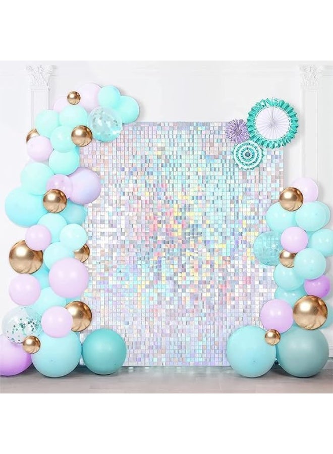 خلفية حائط لامعة متعددة الألوان 30 سم * 30 سم 24 قطعة من لوحات الحائط لصور الخلفيات حفلة لوحات الترتر - Image 1