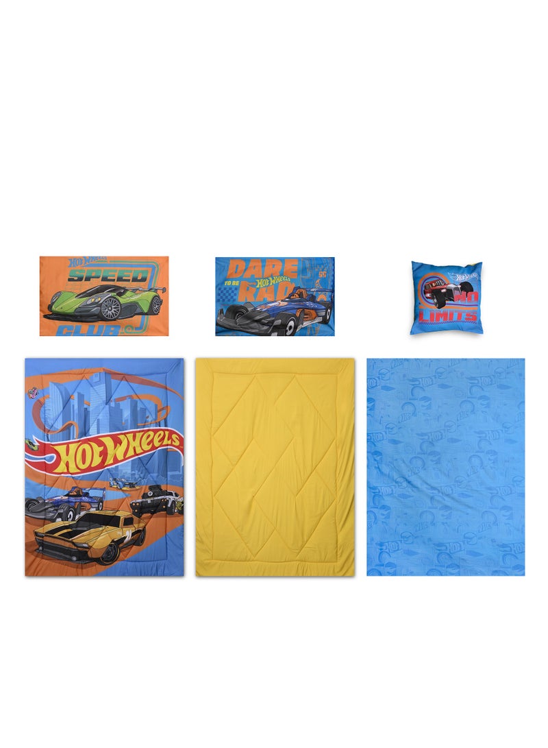 Hot Wheels Hotwheels 5In1 BNB Comforter Set – Brushed Microfiber Material – Polyester Shell – Yellow - Image 4