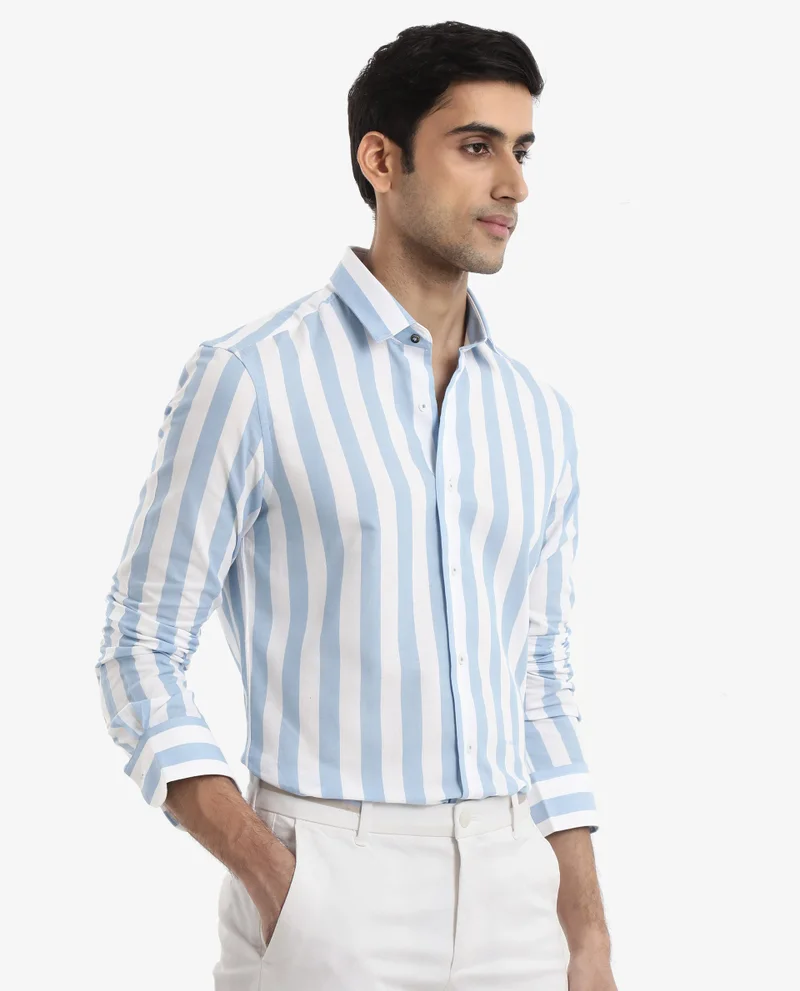 Rare Rabbit Men's Cabana Stripe Shirt