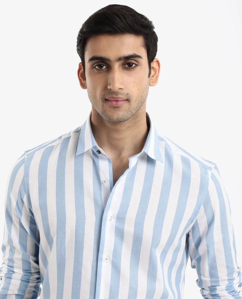 Rare Rabbit Men's Cabana Stripe Shirt