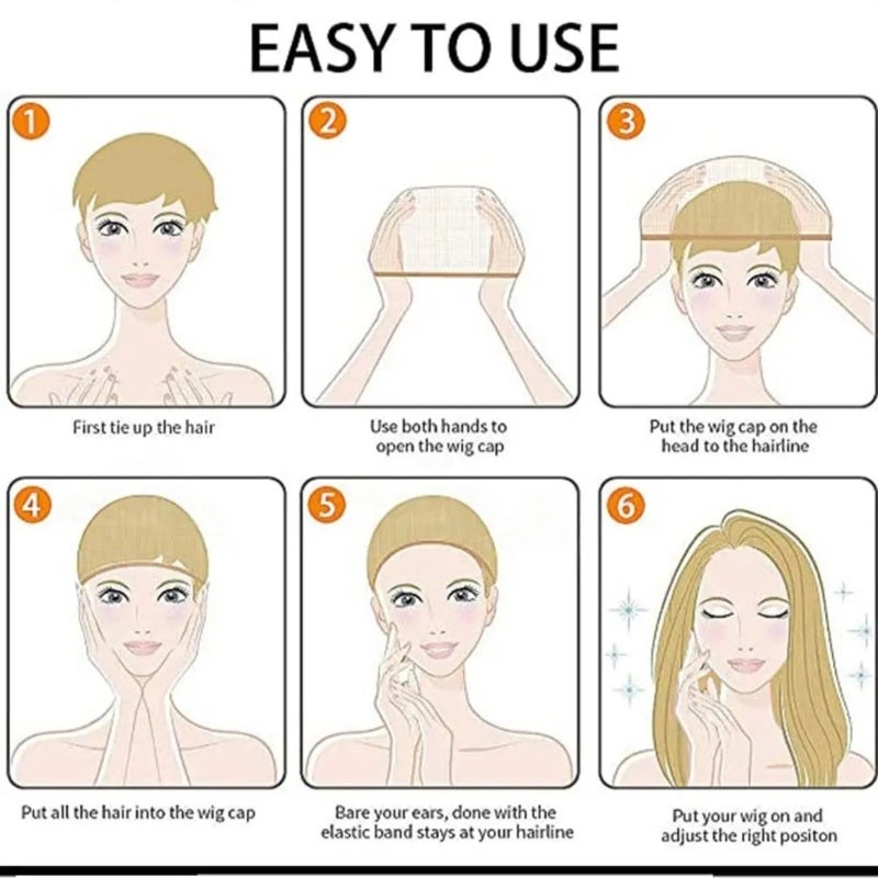 Golden Qi Bangs Short Bobo Head Mushroom Head Wig (including hairnet) - Image 4
