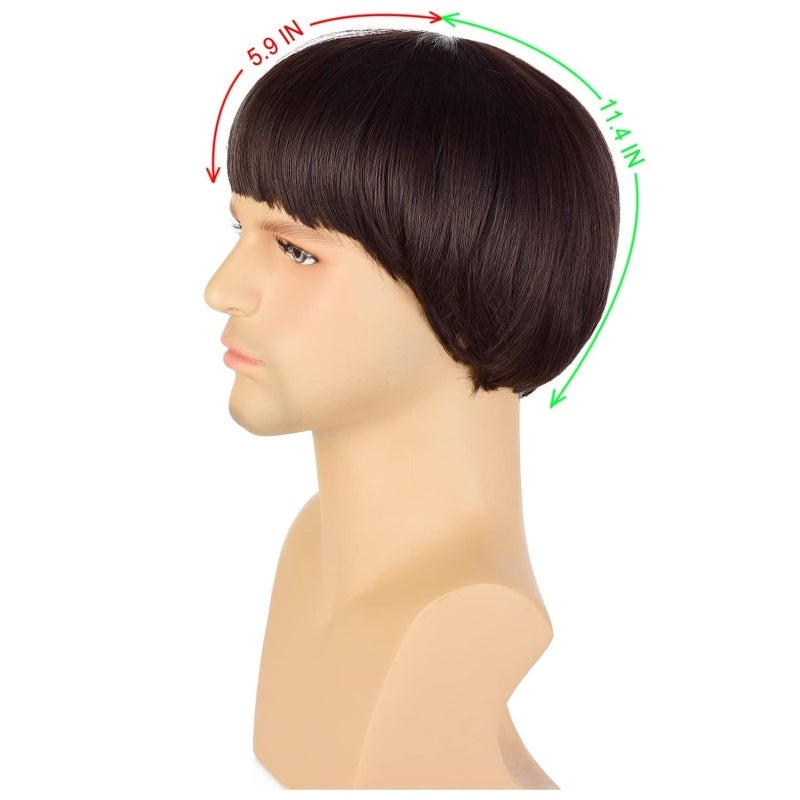 Golden Qi Bangs Short Bobo Head Mushroom Head Wig (including hairnet) - Image 2