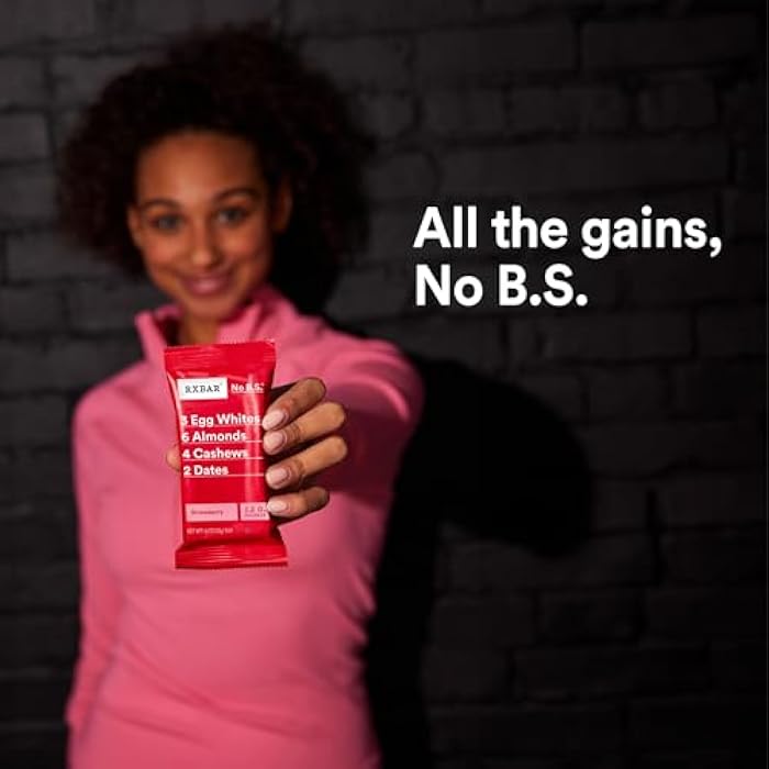RXBAR بار بروتين RXBAR، 12 جرام بروتين، وجبات خفيفة خالية من الجلوتين، فراولة، علبة 22 أونصة (12 بار) - Image 5