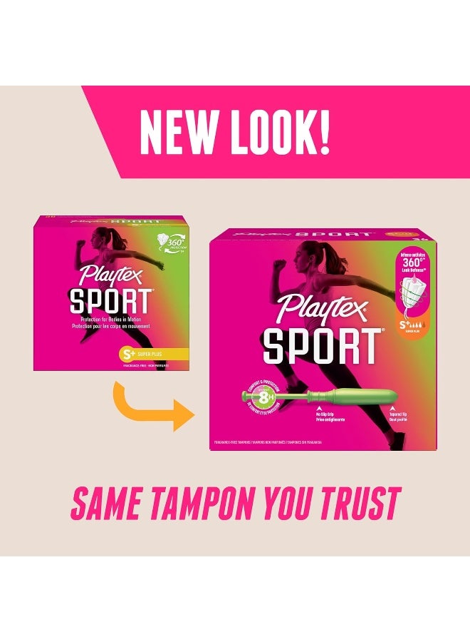 playtex تامبون بلايتكس سبورت سوبر بلس بامتصاص عالٍ خالي من العطور 36 قطعة تامبونات سوبر بلس للنساء للعناية النسائية تامبون بلايتكس مع دفاع 360 ضد التسرب - Image 4