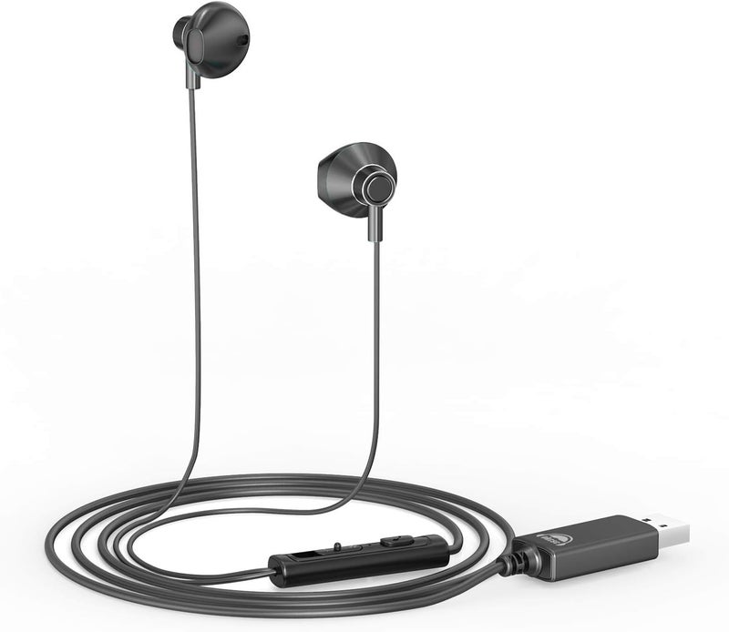 okcsc U200 USB Headset with Mic for Computer,Noise Cancelling with Audio Controls for Laptop,Wired Cable 79Inch & Lightweight for PC,Home or Office Live,Call Center,Skype,VIOP,Online Meeting Black - Image 1