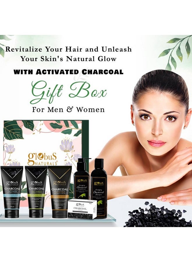 Globus Naturals Charcoal Detox Gift Box, Set Of 6 - Face Wash, Face Scrub, Peel Off Mask, Shampoo, Conditioner, Soap, For Oily, Combination, Sensitive & Acne Prone Skin, Both Men & Women - Image 2