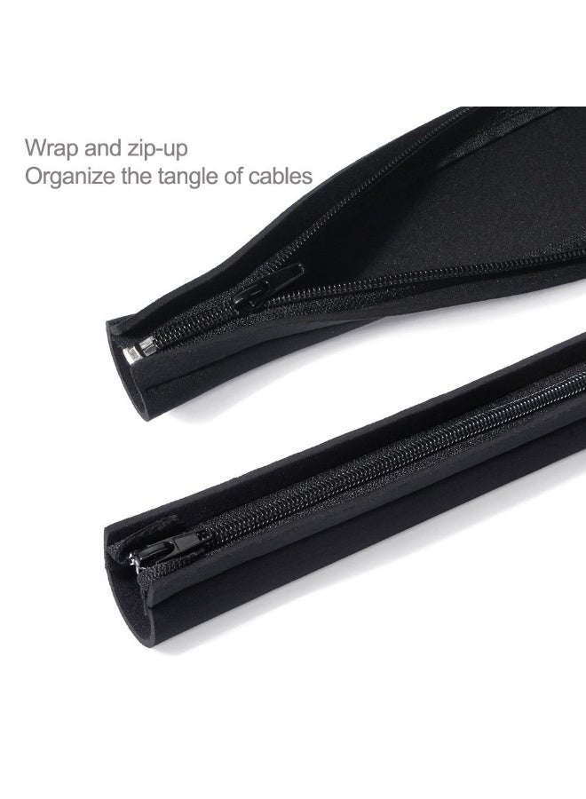 4 Pcs Cable Management Sleeve - Cord Organizer for TV Computer Home Entertainment - Flexible Zip-Up Wire Cover Wrap - Image 3