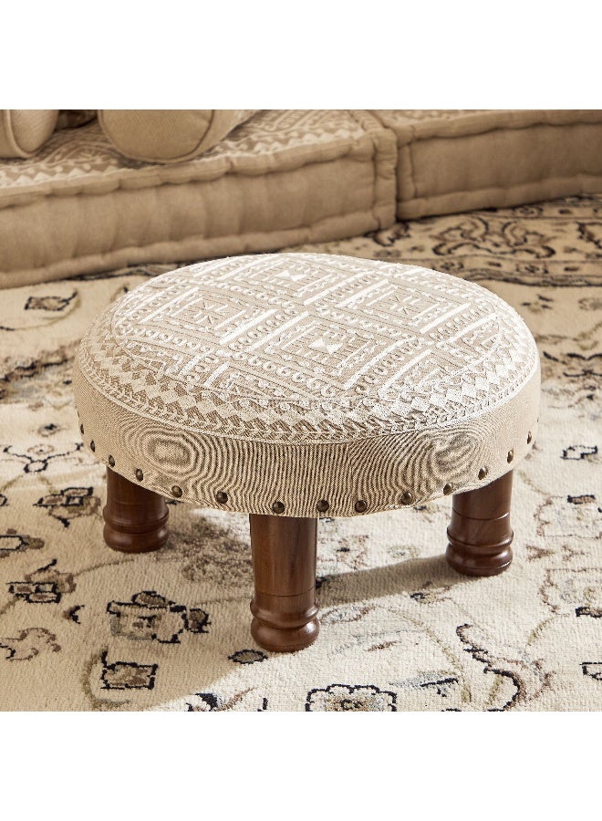 Home Box Embroidered Round Stool for Home Decor - Image 1