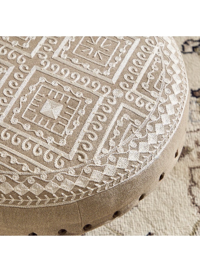 Home Box Embroidered Round Stool for Home Decor - Image 3