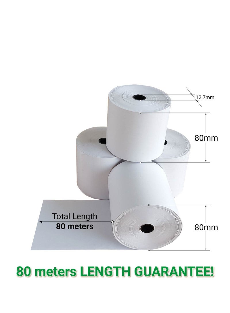 Abulhoul Printing Press LLC ABULHOUL Thermal POS Receipt Paper Roll 80x80mm 10pcs Roll Restaurant Bill Paper Receipt Roll Thermal Receipt Cash Register Roll Compatible with 80mm Thermal Printer Epson Star POS Printer - Image 2