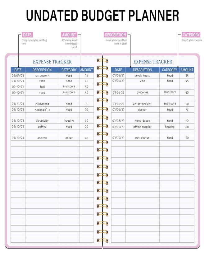 Kamoy Budget Planner - Monthly Financial Planner Organizer with Expense Budget Book/Expense Tracker Notebook/Accounting Book to Manage Your Money Effectively, Start Anytime, A5(5.8" * 8.2") Pink - Image 4