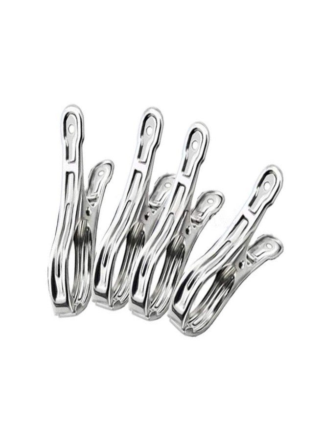 FOMMEN Metal ClothesPins,Row Cover Clips 20 Pack 3.5 Inch Stainless Steel Pool Towel Clips,Chair Clips for Beach Towels,Garden Clips，Greenhouse Clamps：Quilts, Blankets from Blow Away Or Decline - Image 1