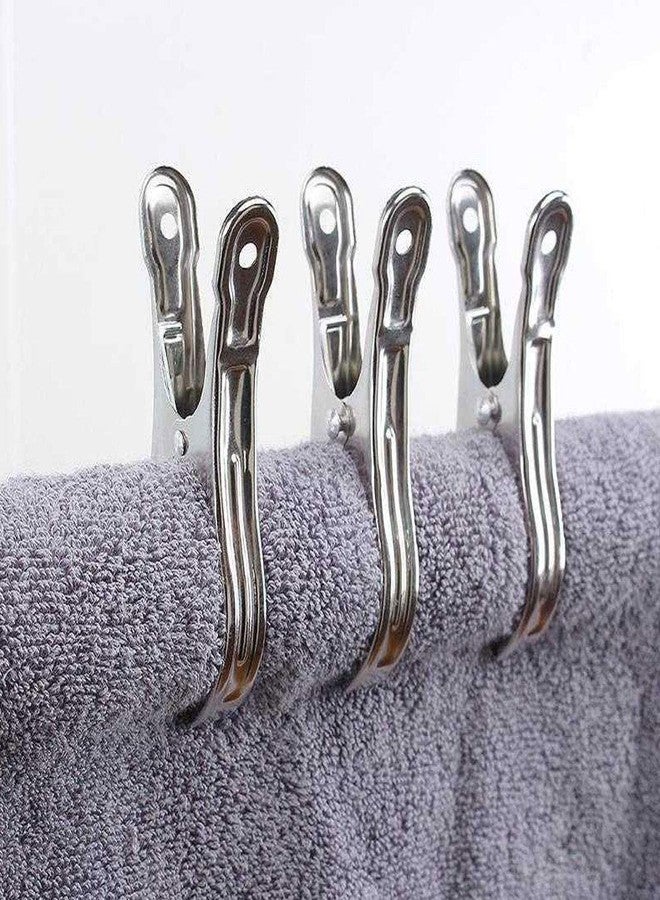 FOMMEN Metal ClothesPins,Row Cover Clips 20 Pack 3.5 Inch Stainless Steel Pool Towel Clips,Chair Clips for Beach Towels,Garden Clips，Greenhouse Clamps：Quilts, Blankets from Blow Away Or Decline - Image 5
