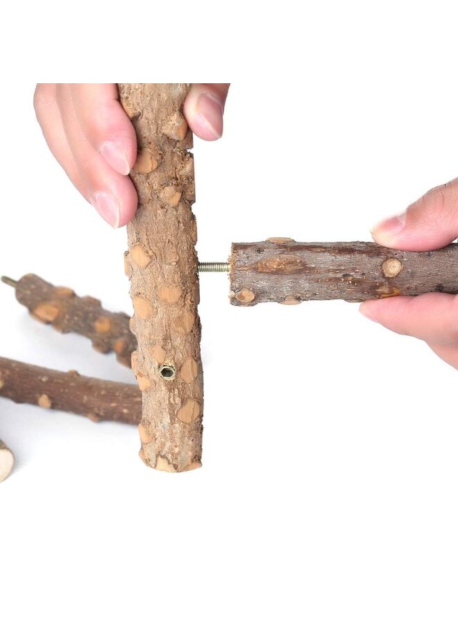 Bird Perch Nature Wood Stand for 3-4pcs Small Medium Parrots - Image 5