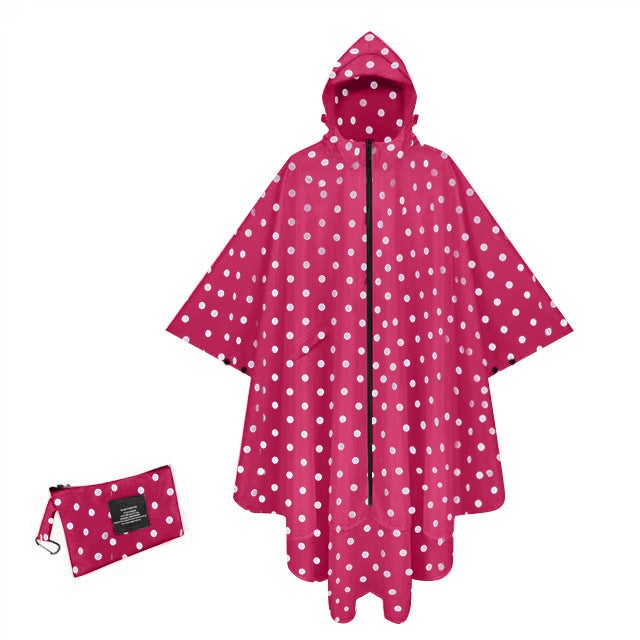 Generic Ultra Thin and Easy to Carry Cross-border Overseas AliExpress Amazon Hot Selling Outdoor Raincoat Poncho for Adult Boys and Girls A01 rose red dot 