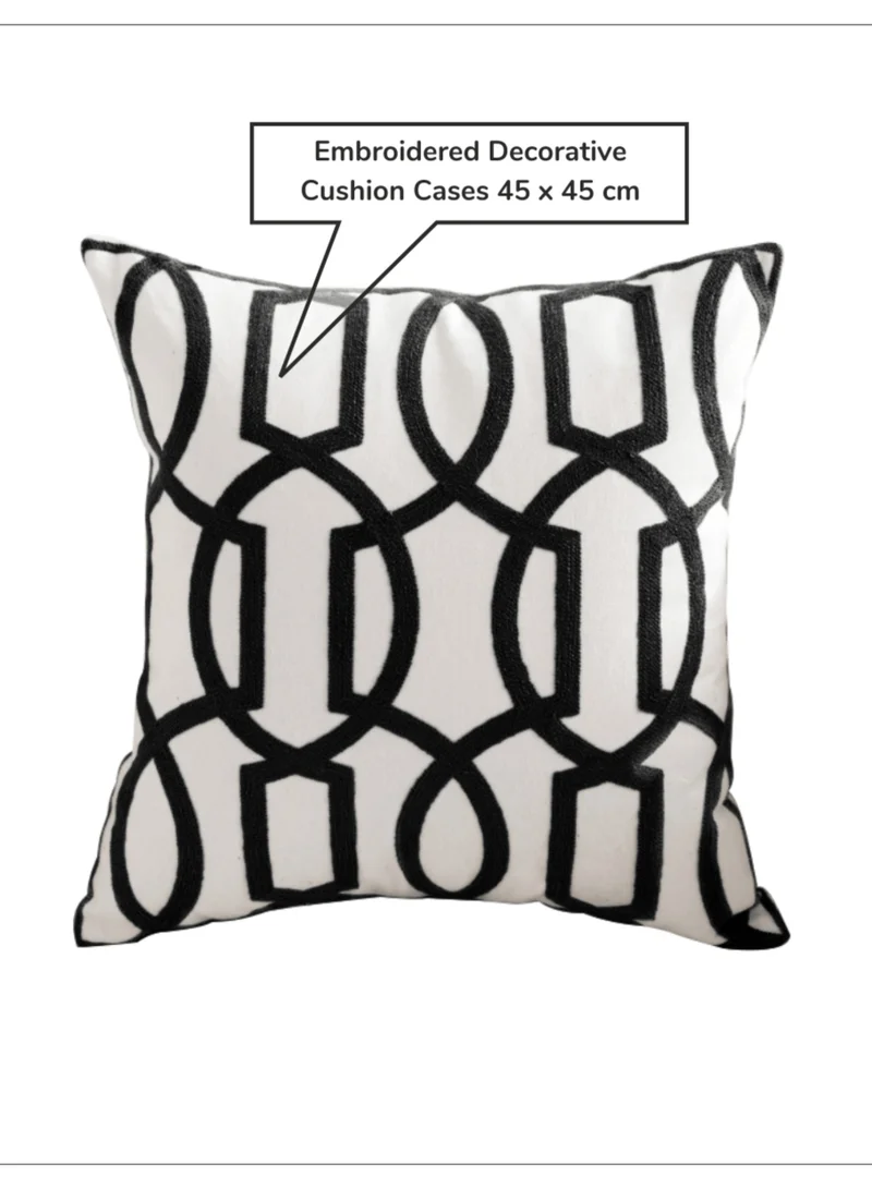 Donetella Decorative Cushion Cover Blue/white 45 x 45Cm (Without Filler)
