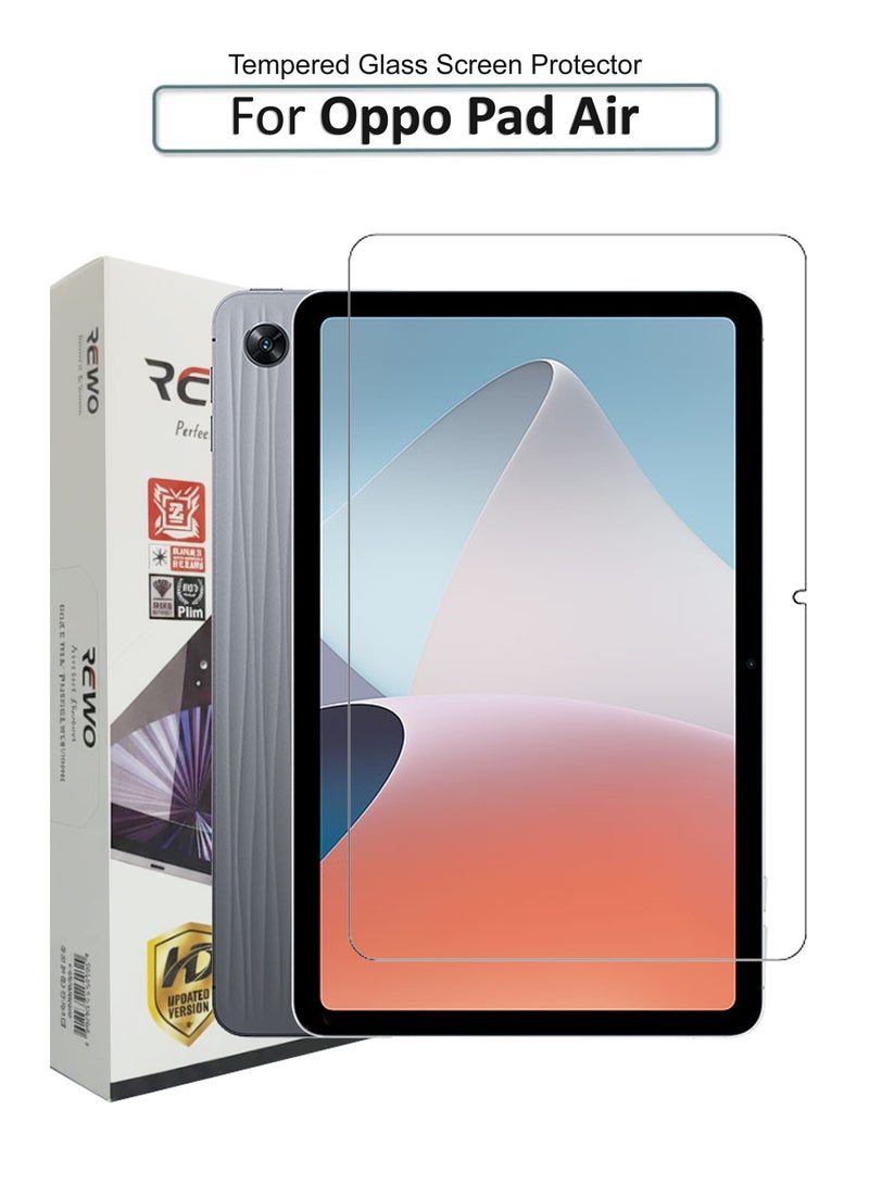 REWO For Oppo Pad Air - 10.36 inches - Tempered Glass Screen Protector - Premium HD Delicate Touch , Higher Transparency , Easy to Install ,Anti-scratch and Bubble-free Screen Protector - Clear - Image 1