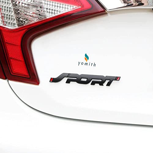 YOMITH 3D Sport Letter Car Logo Sticker, Compatible with Cars, Bikes, Moped, Black - Image 3