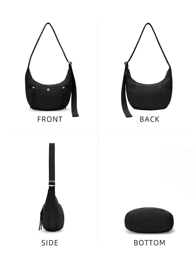 WESTBRONCO Small Puffer Crossbody Bag for Women – Nylon Crescent Shoulder Bag, Lightweight Slouchy Hobo Purse with Adjustable Strap - Image 5