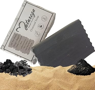 Natureza Organic Charcoal soap Herbal Handmade Anti Fungal 90g - Image 1