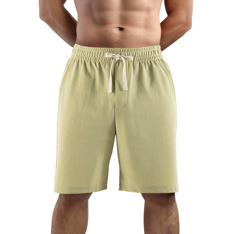 Lkrhzevg Men's Casual Shorts Elastic Waist Drawstring Lightweight Outdoor Summer Beach Shorts with Pockets Hiking Shorts-M Black - Image 3